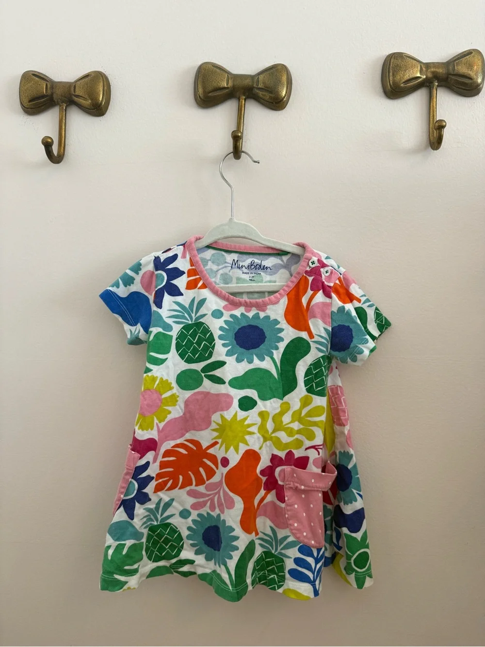 Mini Boden Girls Floral Pocket Dress - Multicolor